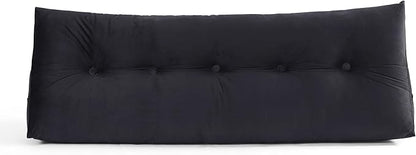 Sweet Home Collection Headboard Pillow Queen - Bed Wedge Pillow for Headboard - Large & Versatile Triangle Cushion Reading Support Pillow, Queen - 59", Black