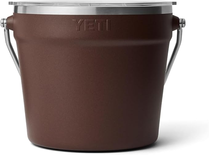 YETI Rambler Beverage Bucket, Double-Wall Vacuum Insulated Ice Bucket with Lid, Wetlands Brown