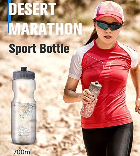 Zsling Squeeze Water Bottles Sports,Insulated - BPA-Free, Bike water Bottle, Running Water Bottle Handheld,Squirt Water Bottle, Breakaway Bottles,for Hiking, Cycling (Clear-24oz)