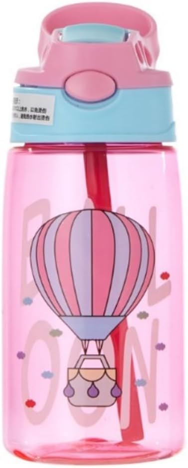 16.23oz Cute Cartoon Water Bottle,Portable Sports Water Cup With Carrying Straw,Suitable For Outdoor Camping Picnic Travel (Red)