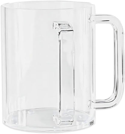 Bluesky Trading Acrylic Wash Cup with Sleek Handle-Ideal for Home & Ritual Use, Regular, Clear