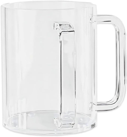 Bluesky Trading Acrylic Wash Cup with Sleek Handle-Ideal for Home & Ritual Use, Regular, Clear