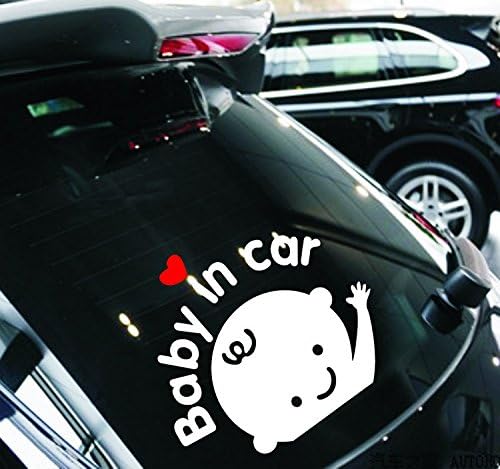 【Baby in Car 】Stickers for Car & 【Baby on Board 】Decals for Cars, Baby Safety Car Signs, Funny Baby Car Stickers (4Pcs Black)