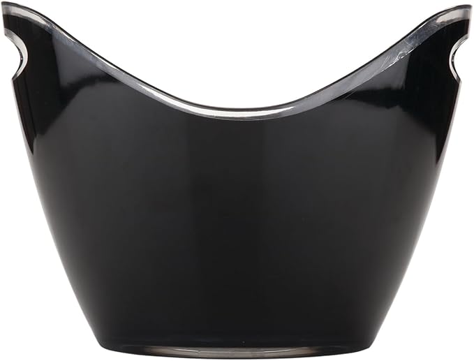 True Modern Wine & Champagne Bucket Black Ice Beverage Tub Indoor & Outdoor Home Kitchen Drink Bucket, Party Tubs for Drinks, 2 Bottles Capacity, Champagne & Wine Chiller Bucket