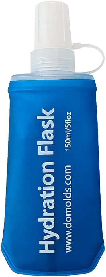 150 ml/5 oz Soft Flask, Flexible TPU Soft Water Flask for Running Vest, BPA-Free Hydration Flask for Running, Hiking, Cycling, Climbing-Blue