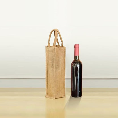 2pcs Burlap Wine Bags Single Bottle Wine Tote Gift Bags for Christmas, Holiday Home Storage Wedding, Parties,Birthdays