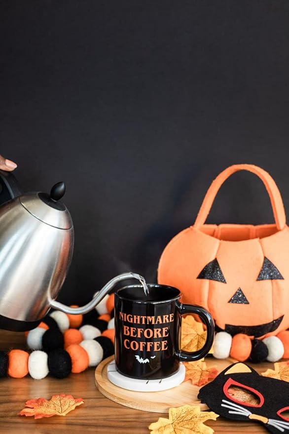 Pearhead Nightmare Before Coffee, Halloween Novelty Mug, Fall Home Dećor Accessories, Holiday Gift, Large Coffee Cup, 16oz