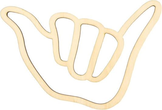 Wooden Wall Sign Hang Loose Sign Surfer Hand Sign Hand shape Wall Decor for Home Living Room Kitchen Bathroom