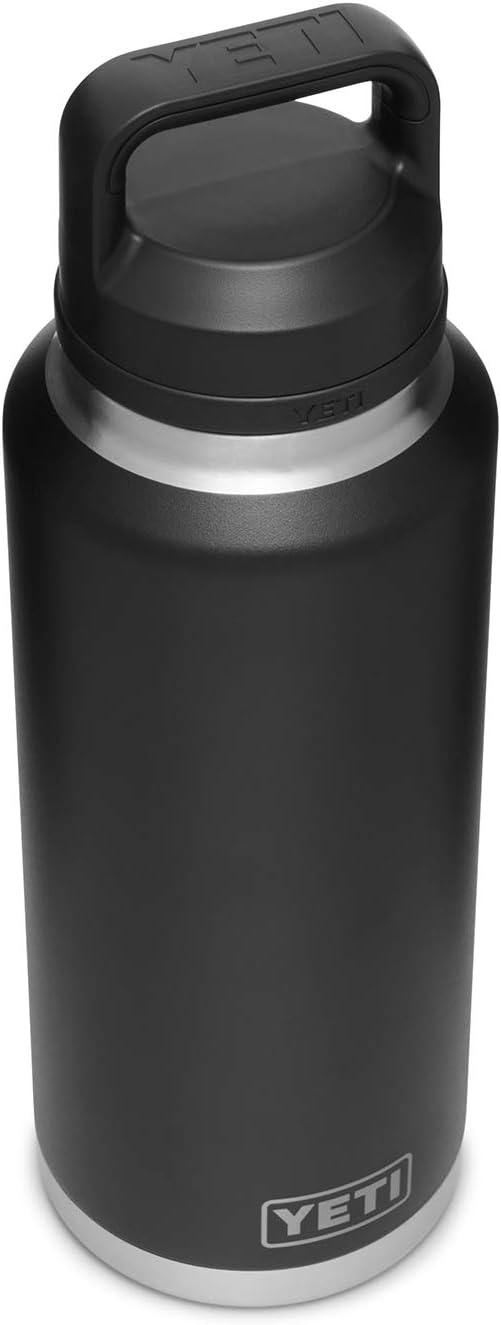 YETI Rambler 46 oz Bottle, Vacuum Insulated, Stainless Steel with Chug Cap, Black