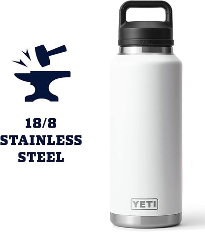 YETI Rambler 46 oz Bottle, Vacuum Insulated, Stainless Steel with Chug Cap, White