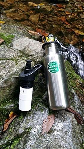 Classic 27oz Metal (stainless steel) water bottle with filter for Fitness & Gym, Home & Office, Camping Hiking Backpacking Outdoor Emergency Rhino