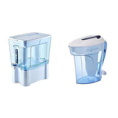 ZeroWater 52-Cup Ready-Read 5-Stage Water Filter Dispenser with Instant Read Out & 12-Cup Ready-Pour 5-Stage Water Filter Pitcher 0 TDS for Improved Tap Water Taste