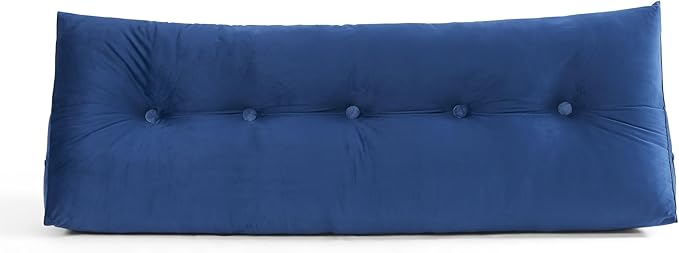 Sweet Home Collection Wedge Pillow Headboard - Bed Wedge Pillow for Headboard - Large & Versatile Triangle Cushion Reading Support Pillow, Twin - 39", Blue