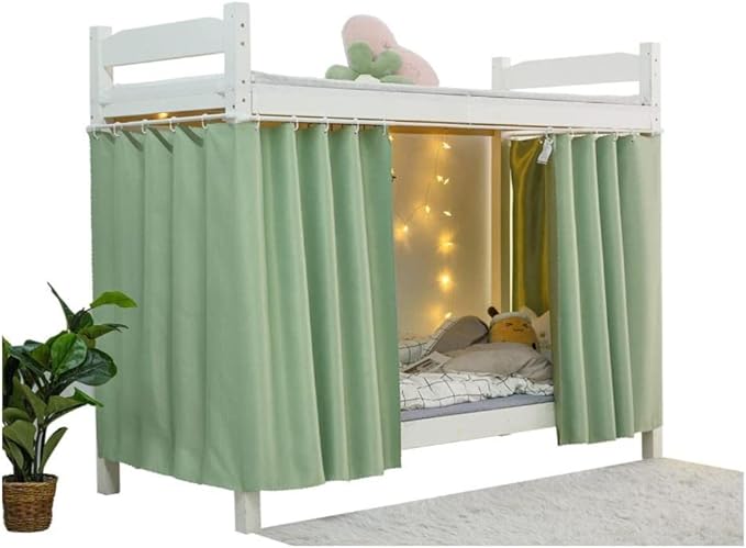 Dorm Home Solid Thicken Bunk Blackout Bed Curtains Cloth Bed Canopy Students Single Sleeper，2panel