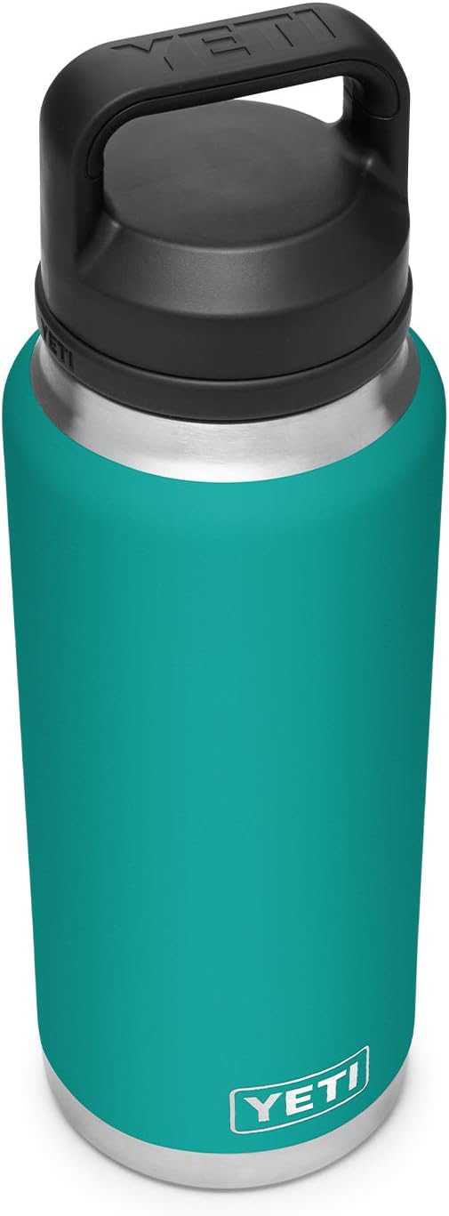 YETI Rambler 36 oz Bottle, Vacuum Insulated, Stainless Steel with Chug Cap, Aquifer Blue