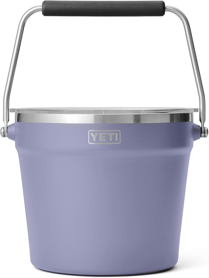 YETI Rambler Beverage Bucket, Double-Wall Vacuum Insulated Ice Bucket with Lid, Cosmic Lilac