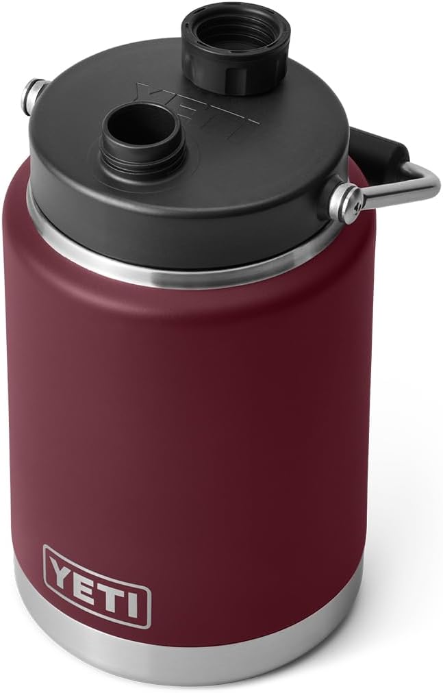 YETI Rambler Half Gallon Jug, Vacuum Insulated, Stainless Steel with MagCap, Wild Vine Red