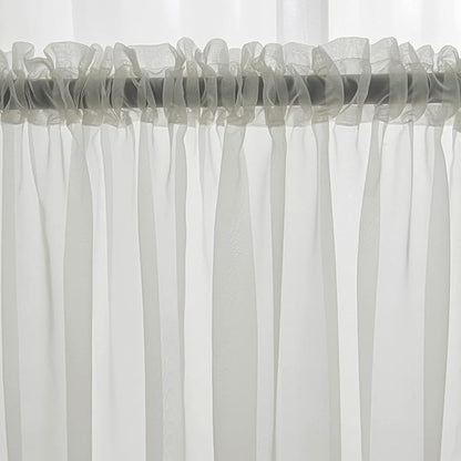 Windows Semi Ivory Sheer Curtains 90 Inches Length 52 Inches Width 2 Panels Set Translucent Sheer Curtain Basic Rod Pocket for Bedroom Children Living Room Yard Kitchen