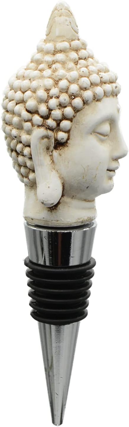 Wine Bottle Stopper Buddha Shakyamuni Statue Beverage Wine Cork For Home Decor Gift,Christmas,Thanksgiving,White