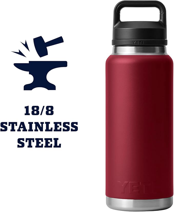 YETI Rambler 36 oz Bottle Retired Color, Vacuum Insulated, Stainless Steel with Chug Cap, Harvest Red