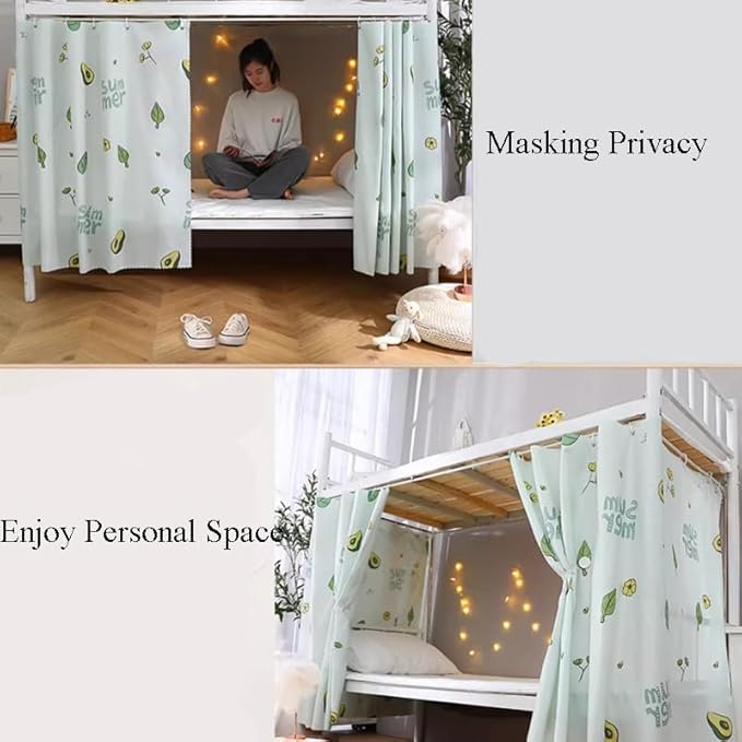 PENINSULA LOVE Bottom Bunk Bed Curtains Breathable Bed Blackout Canopy Single Bed Privacy Curtain Dorm Home Dust-Proof Shading Drapes Underbed Loft Bed Tent Curtains with Rope and Loop