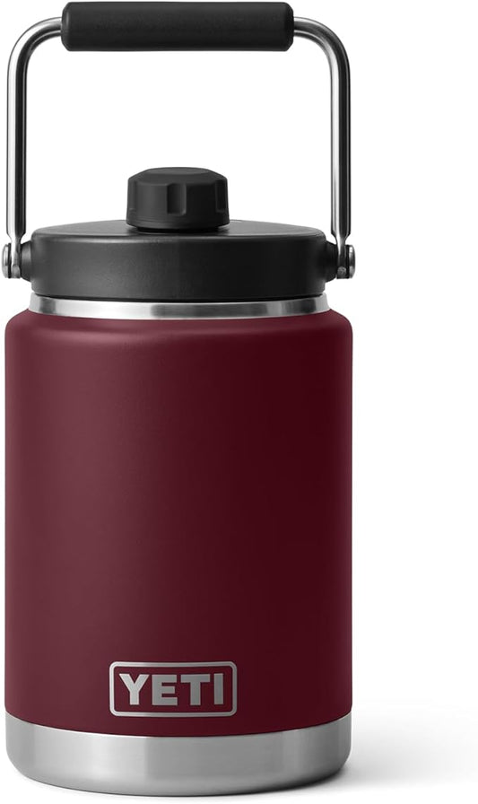 YETI Rambler Half Gallon Jug, Vacuum Insulated, Stainless Steel with MagCap, Wild Vine Red