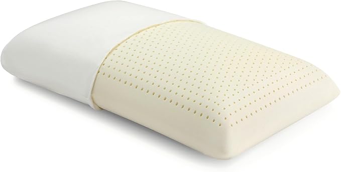 100% Natural Talalay Latex Pillow for Sleeping with Removable Cotton Cover, Premium Soft Bed Pillow Helps Relieve Pain and Pressure, Suitable for Side Back or Stomach Sleepers