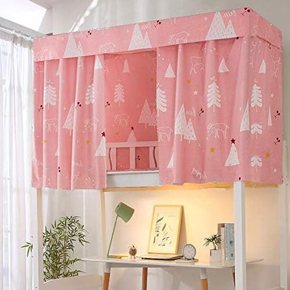 SIQITECHNO 3 Pieces Upper/Bottom Bunk Bed Curtains Dorm Home Blackout Privacy Bed Cloth Curtain Shading Breathable Dustproof Bed Canopy with Rope and Buckles for Kids Teen Loft Bed Single Sleeper