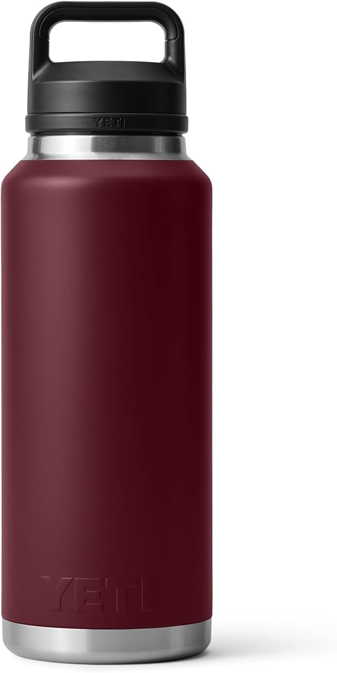 YETI Rambler 46 oz Bottle, Vacuum Insulated, Stainless Steel with Chug Cap,Wild Vine Red