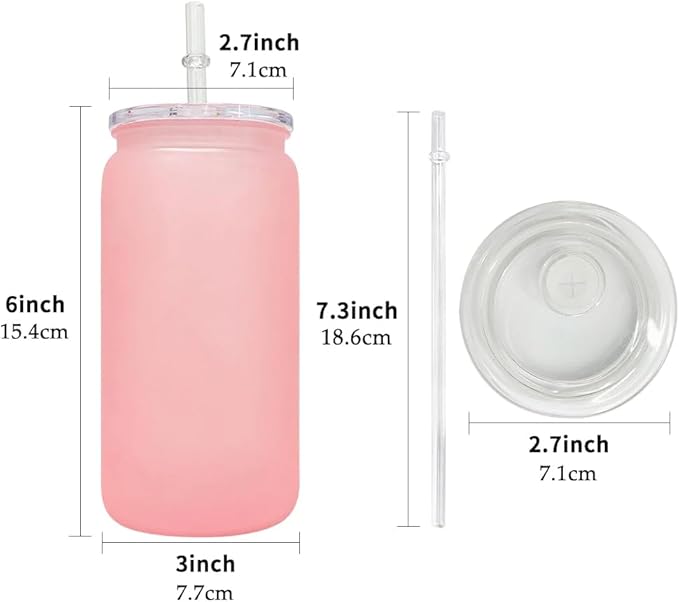 16oz Water Bottle, Plastic Can With Lid And Straw, Stainless Plastic Water Bottle, Cold Insulated Bottle, Summer Water Bottle, Durable Bottle (Pink and Blue)