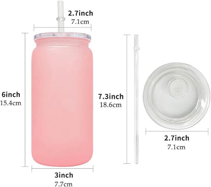 16oz Water Bottle, Plastic Can With Lid And Straw, Stainless Plastic Water Bottle, Cold Insulated Bottle, Summer Water Bottle, Durable Bottle (Pink and Blue)