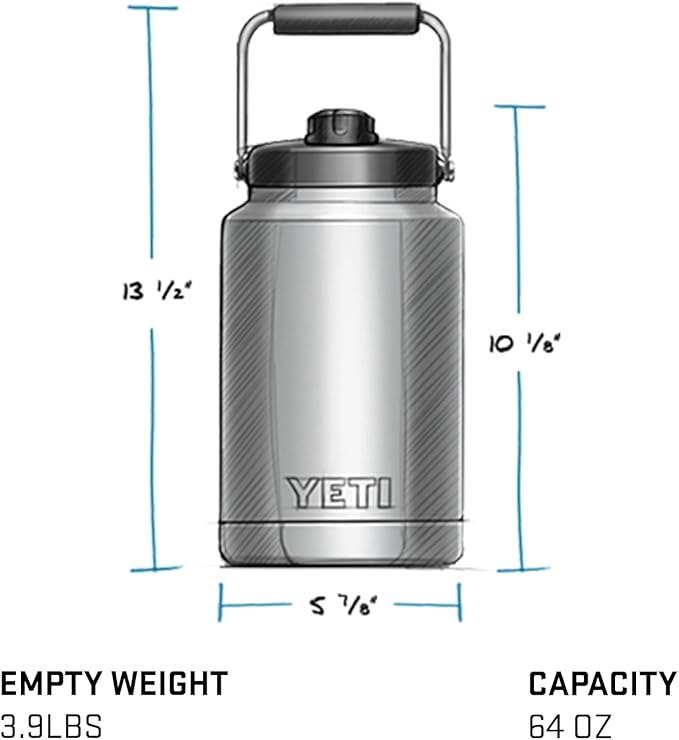 YETI Rambler Half Gallon Jug, Vacuum Insulated, Stainless Steel with MagCap, Wetlands Brown