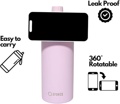 ZForce EcoSip 1000-32 oz (1000 ml) Stainless Steel Water Bottle, Eco-Friendly Reusable with Magnetic Ring Lid, Available in Blue, Mint, and Light Purple, Model Name EcoSip (Light Purple)