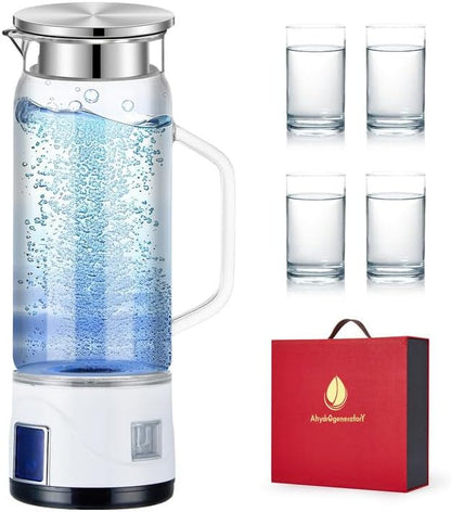 1000ml Hydrogen Water Generator with 4 Water Glass Electrolysis Hydrogen ion decomposition Hydrogen Water Quantum Kettle with SPE PEM Technology for Business Partners families Friends