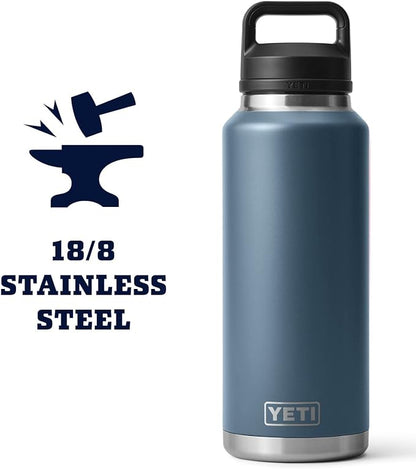 YETI Rambler 46 oz Bottle, Vacuum Insulated, Stainless Steel with Chug Cap, Nordic Blue