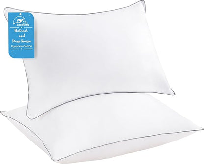 100% Breathable Cotton Cover Cooling Bedding Bed Pillows for Sleeping -King Size Set of 2, Hotel-Quality Soft Supportive Fluffy Pillows 2 Pack Full size20*36