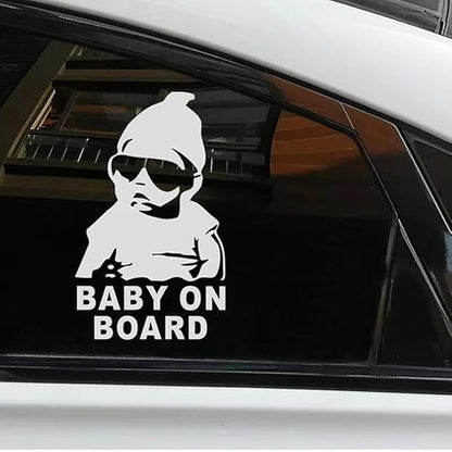 【Baby in Car 】Stickers for Car & 【Baby on Board 】Decals for Cars, Baby Safety Car Signs, Funny Baby Car Stickers (4Pcs White)