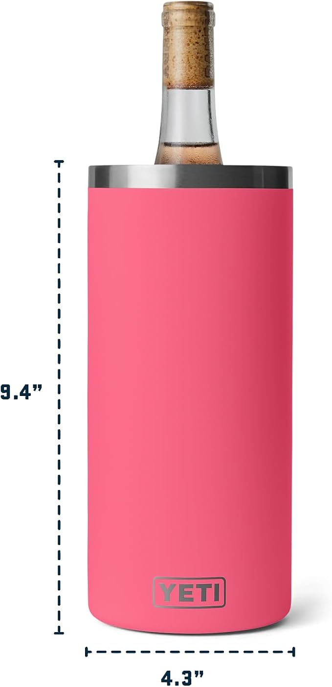 YETI Rambler Wine Chiller, Fits Most Wine Bottles, Tropical Pink