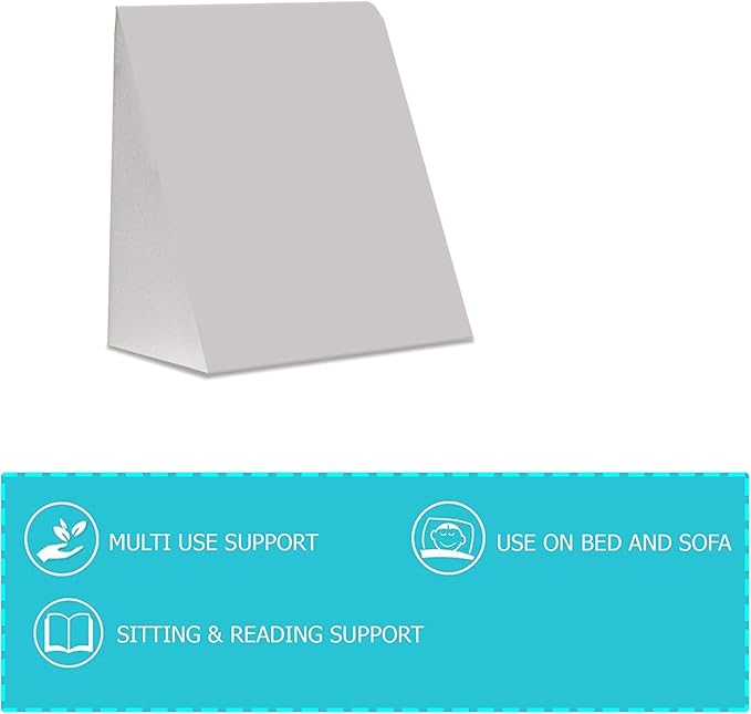 Zutan 24-Inch Bed Wedge Pillow Foam Incline for Neck Pain, Headaches, Multi-Purpose, Comfortable, Legs and Back Support for Acid Reflux, Increases Blood Flow, Promotes Breathing, White