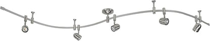 Catalina Lighting 96" Track Ceiling Light, Brushed Nickel, Transitional 5-Light LED Flex Track, Bulb Included, for Kitchen, Living Room, Home Lighting