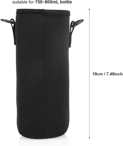 Yosoo Water Bottle Sleeve Portable Neoprene Water Drink Carrying Pouch Bag with Shoulder S for Outdoor Camping Hiking Fishing(19cm)