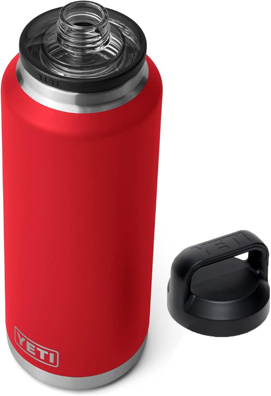 YETI Rambler 46 oz Bottle, Vacuum Insulated, Stainless Steel with Chug Cap, Rescue Red