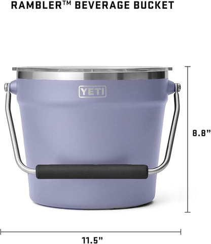 YETI Rambler Beverage Bucket, Double-Wall Vacuum Insulated Ice Bucket with Lid, Cosmic Lilac