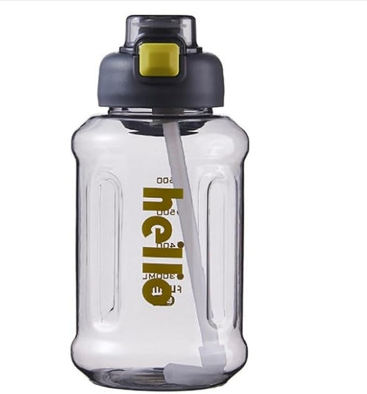 1000ml 33.81oz Portable Clear Water Cup,Sports Water Bottle, Cute Flip Top Water Bottle With Straw, Suitable For Outdoor Activities, Travel, Fitness (Black)