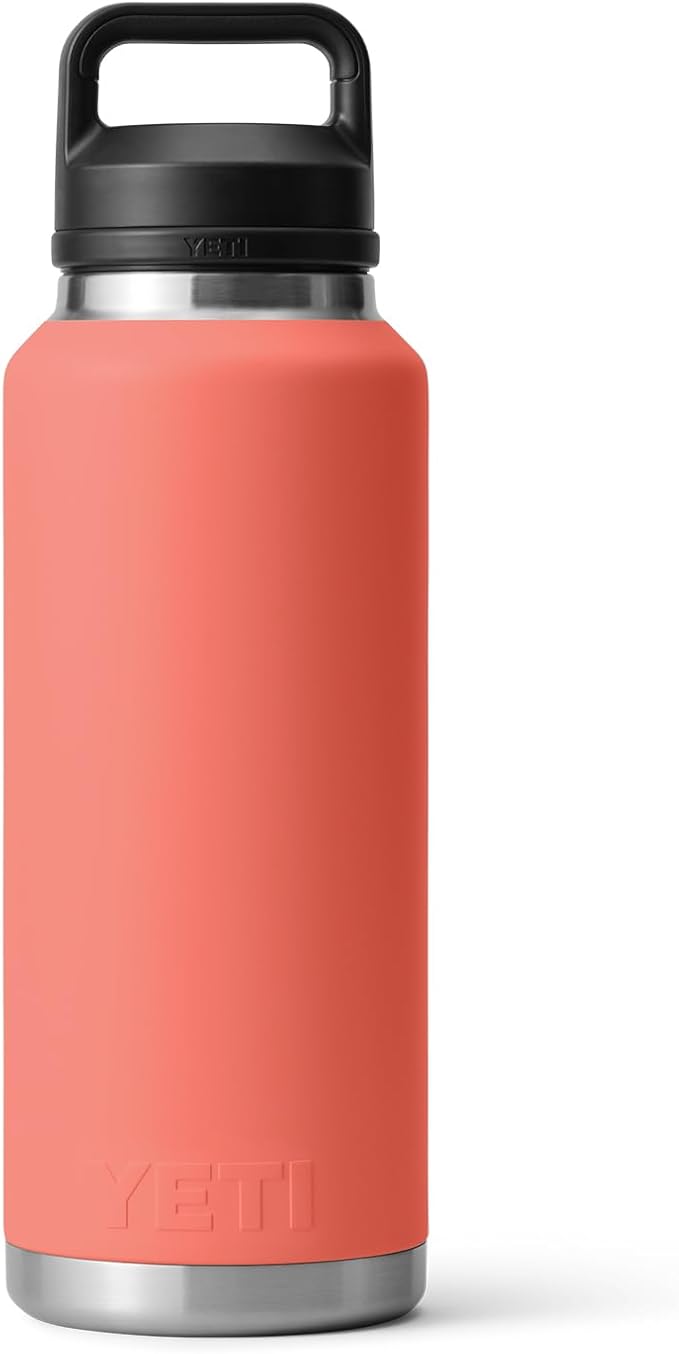 YETI Rambler 46 oz Bottle, Vacuum Insulated, Stainless Steel with Chug Cap, Coral