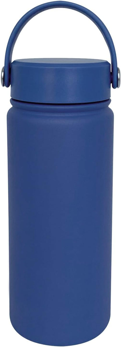 18oz Insulated Water Bottle ，Stainless Steel Sports Water Cup Flask with 2 Lids, Wide Mouth Travel Thermal Mug,Outdoor Sports Bottle（Dark Blue）