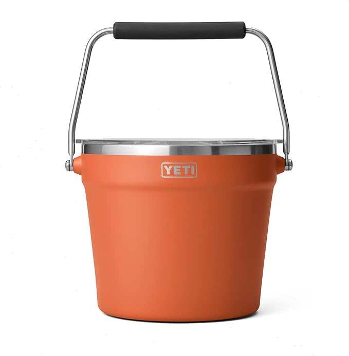 YETI Rambler Beverage Bucket, Double-Wall Vacuum Insulated Ice Bucket with Lid, High Desert Clay