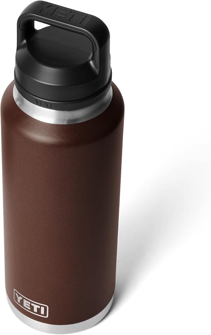 YETI Rambler 46 oz Bottle, Vacuum Insulated, Stainless Steel with Chug Cap,Wetlands Brown