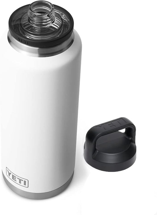 YETI Rambler 46 oz Bottle, Vacuum Insulated, Stainless Steel with Chug Cap, White