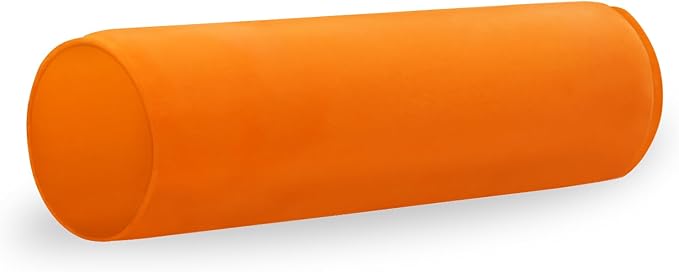 Round Cervical Roll Cylinder Bolster Pillow, 4" x 17" Orthopedic Cervical Roll Memory Foam Ergonomically Pillow forBed， Car, Office and Home Use，with Washable Cover (Orange)